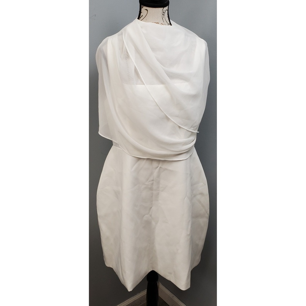 Saints & Secrets Cocktail & Party Dress Womens XL White Chiffon Overlay Back Zip